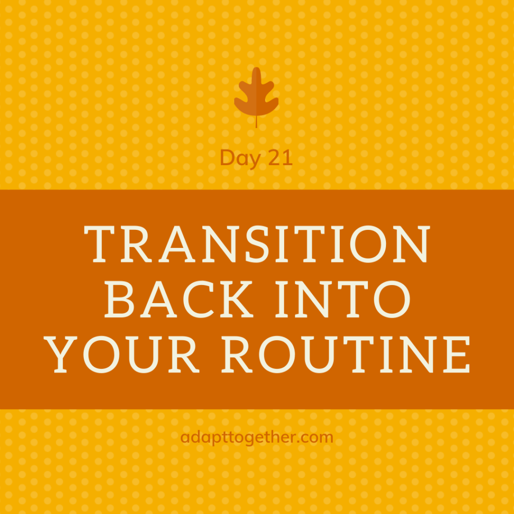 transition into routine graphic